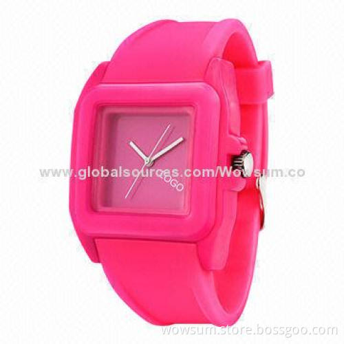 Fashionable Silicone Watch, Made of Eco-friendly Plastic Case, Silicone Band